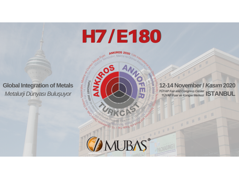 TURKCAST 2020 – 9. Uluslararası Döküm Ürünleri İhtisas Fuarında yerimizi alıyoruz.