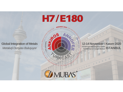 TURKCAST 2020 – 9. Uluslararası Döküm Ürünleri İhtisas Fuarında yerimizi alıyoruz.